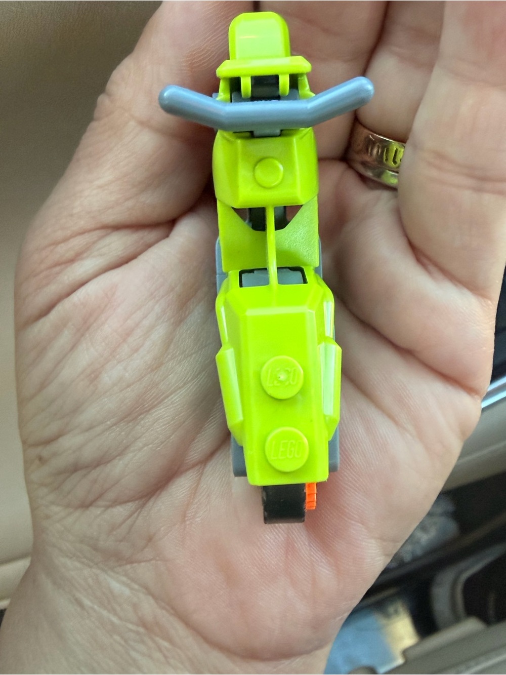 Lego Bright Neon Green Scooter with Gray Handlebars